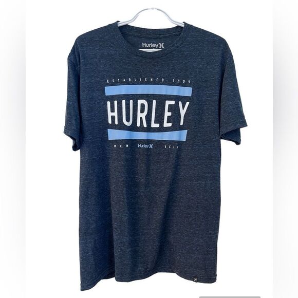 Hurley Lightweight Logo T-shirt Heathered Blue Medium - Picture 1 of 8